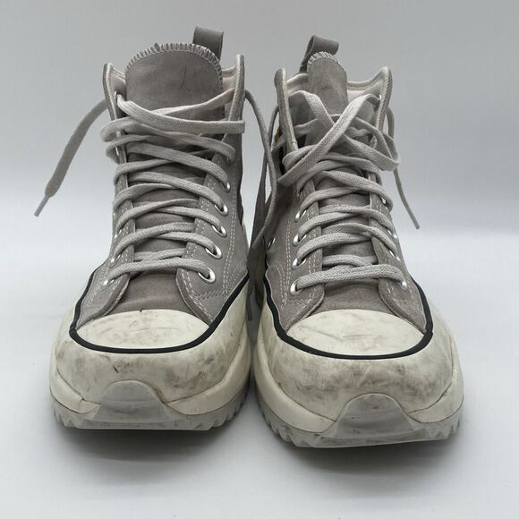 Womens Size 9.5 Converse Run Star Hike Hi Sherpa Trim Gray Suede Sneakers Shoes - Picture 2 of 9